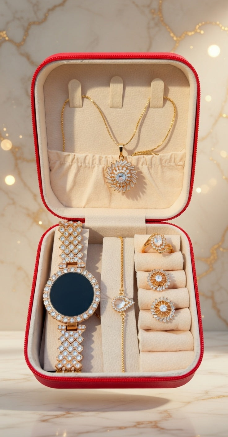 Premium Bridal & Party Wear Jewelry Combo Set with Velvet Box