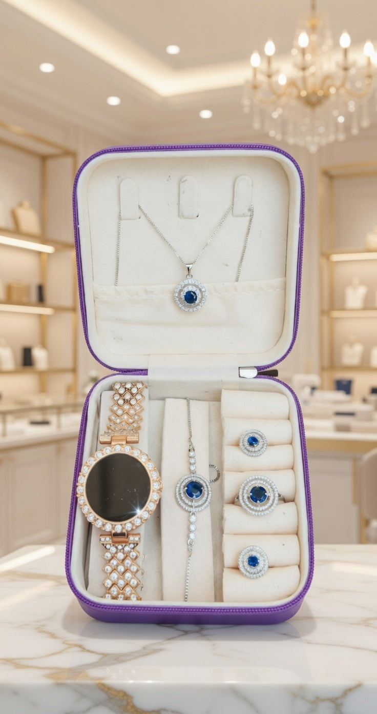 Premium Bridal & Party Wear Jewelry Combo Set with Velvet Box
