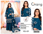 Orang Luxury 3-Piece Digital Printed Linen Suit (VOL-429)