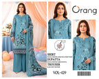 Orang Luxury 3-Piece Digital Printed Linen Suit (VOL-429)