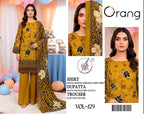 Orang Luxury 3-Piece Digital Printed Linen Suit (VOL-429)
