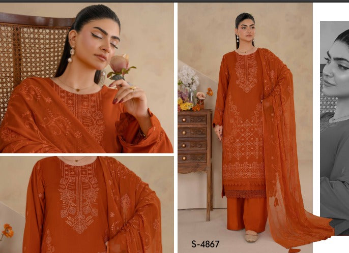 Bin Iqbal Winter Luxury Viscose Doriya 3-Piece Suit (VOL-668)
