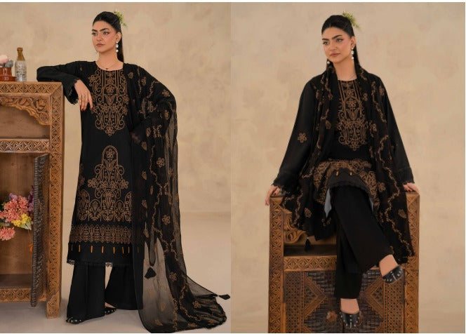 Bin Iqbal Winter Luxury Viscose Doriya 3-Piece Suit (VOL-668)