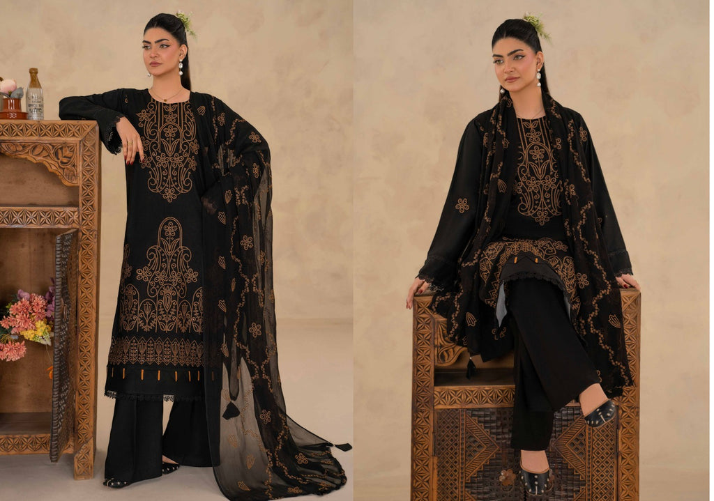 Bin Iqbal Winter Luxury Viscose Doriya 3-Piece Suit (VOL-668)