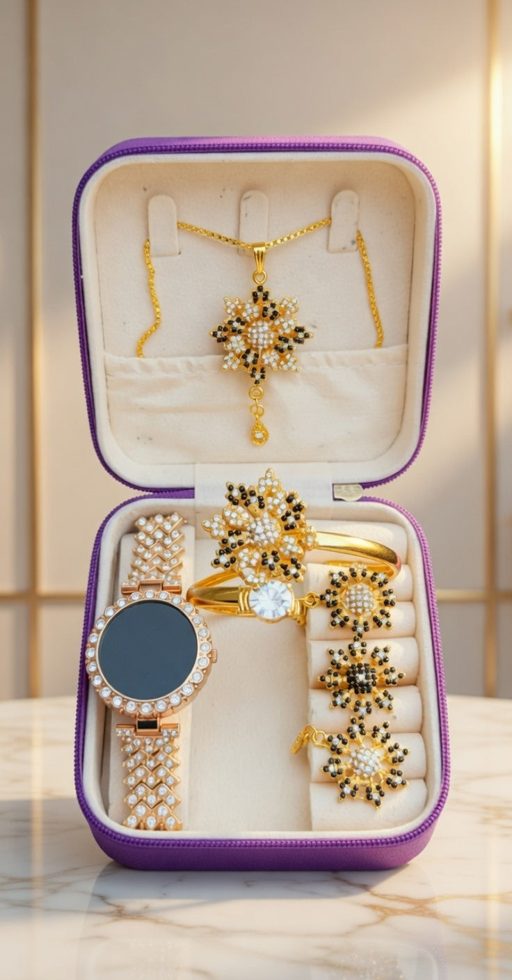 Premium Bridal & Party Wear Jewelry Combo Set with Velvet Box
